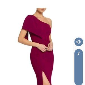 NWT Dress the Population Georgina One-Shoulder Crepe Gown